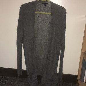 american eagle long grey sweater